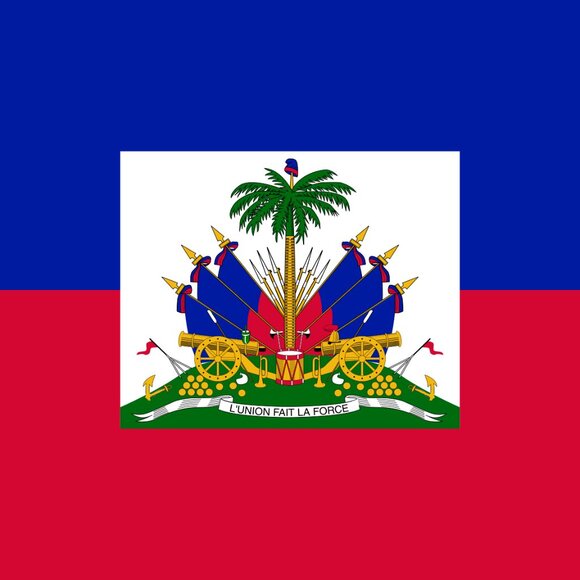 Haiti Haitian flag bead bracelet, handmade, adjustable length, 30% to charity - Picture 2 of 8